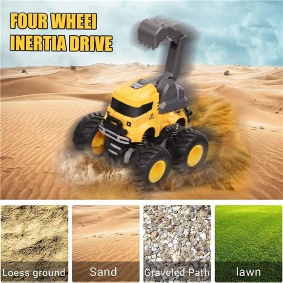 Construction Truck Toy Push and Go Car Toys for Boys and Girls, Friction Powered - Picture 4 of 6